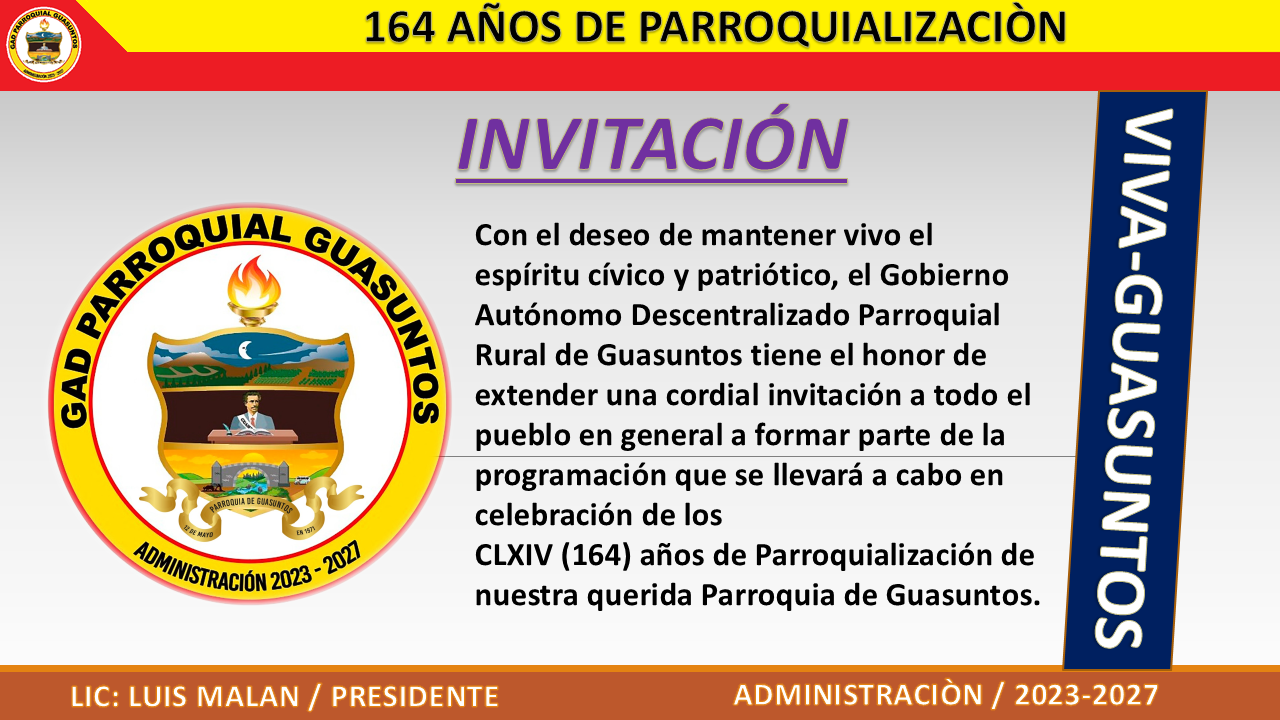 🎉 Evento Especial: 164 años de Parroquialización de Guasuntos